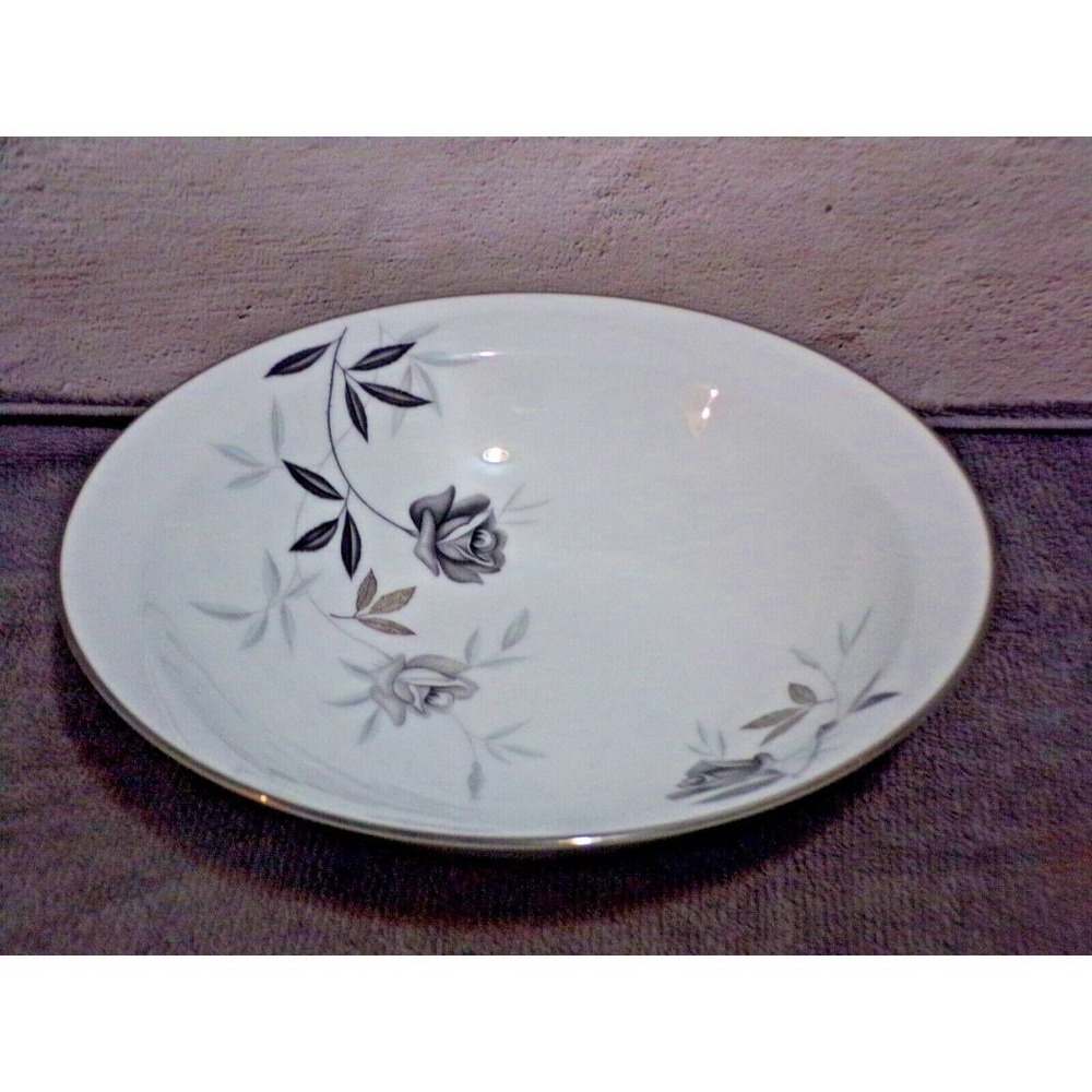 Noritake "Rosamor" Round Serving Bowl Platinum Trim Roses 5851S
